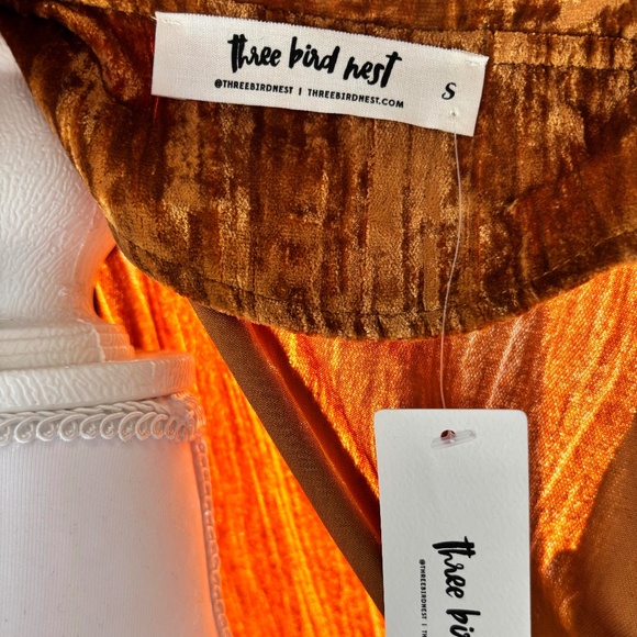 NWT Three Bird Nest City Walks Velvet Duster Coat in Camel Size S - Picture 5 of 5